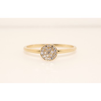 14K Yellow Gold Diamond Disc Ring