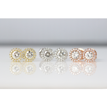 Halo Diamond Dainty Earrings.