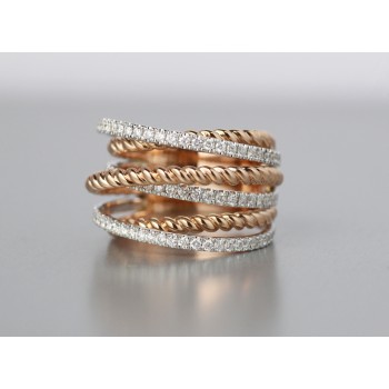 Diamond Rose and white gold Band.