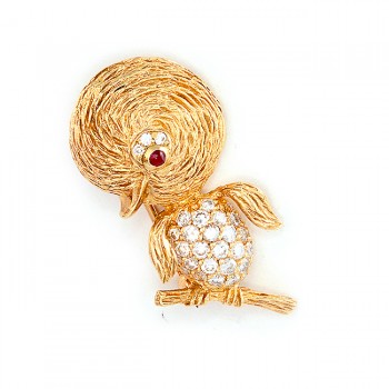 Yellow Gold Duck Pin