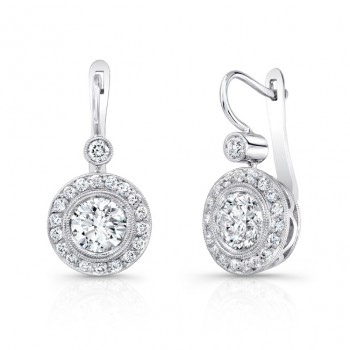 18K White Gold Diamond Drop Earrings