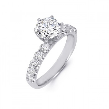 18K White Gold Diamond Engagement Ring
